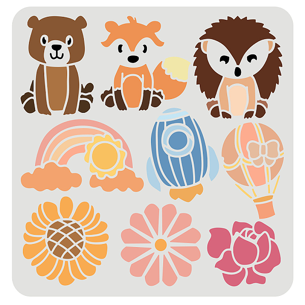 PandaHall FINGERINSPIRE Baby Shower Cute Style Stencil 30x30cm Bear Fox Rainbow Airplane Flower 9 Mixed Pattern Onesie Decorating Kit for..., White
PandaHall FINGERINSPIRE Baby Shower Cute Style Stencil 30x30cm Bear Fox Rainbow Airplane Flower 9 Mixed Pattern Onesie Decorating Kit for..., White