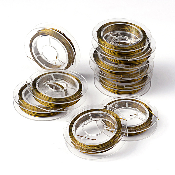 PandaHall Tiger Tail Wire, Nylon-coated Stainless Steel, Dark Goldenrod, 0.45mm, about 32.8 Feet(10m)/roll Stainless Steel Round Gold
PandaHall Tiger Tail Wire, Nylon-coated Stainless Steel, Dark Goldenrod, 0.45mm, about 32.8 Feet(10m)/roll Stainless Steel Round Gold