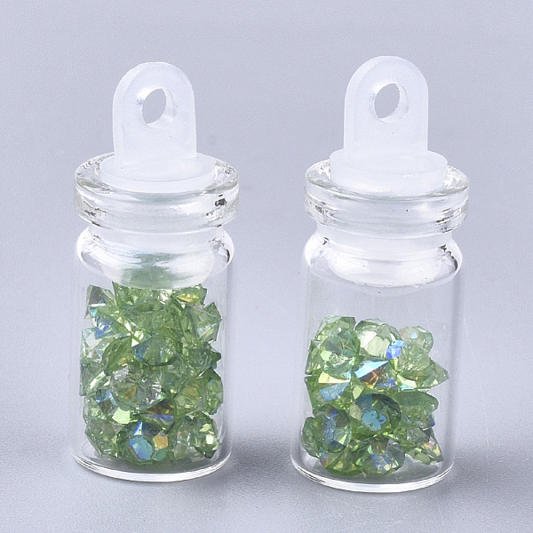 PandaHall Glass Bottle Pendants, with Resin Rhinestone, & Plastic Stopper, Green, 24x10mm, Hole: 2mm Glass Bottle Green
PandaHall Glass Bottle Pendants, with Resin Rhinestone, & Plastic Stopper, Green, 24x10mm, Hole: 2mm Glass Bottle Green