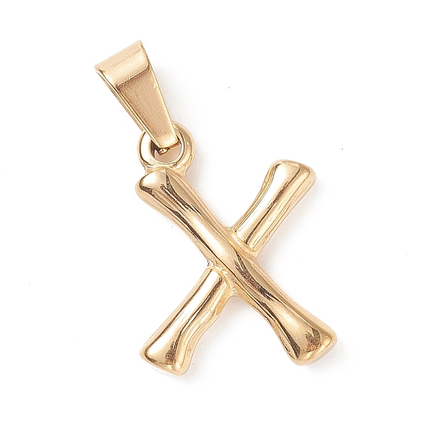 PandaHall 304 Stainless Steel Pendants, Bamboo Style, Letter, Golden Color, Letter.X, 19x14x3mm, Hole: 3x7mm 304 Stainless Steel Letter X
PandaHall 304 Stainless Steel Pendants, Bamboo Style, Letter, Golden Color, Letter.X, 19x14x3mm, Hole: 3x7mm 304 Stainless Steel Letter X