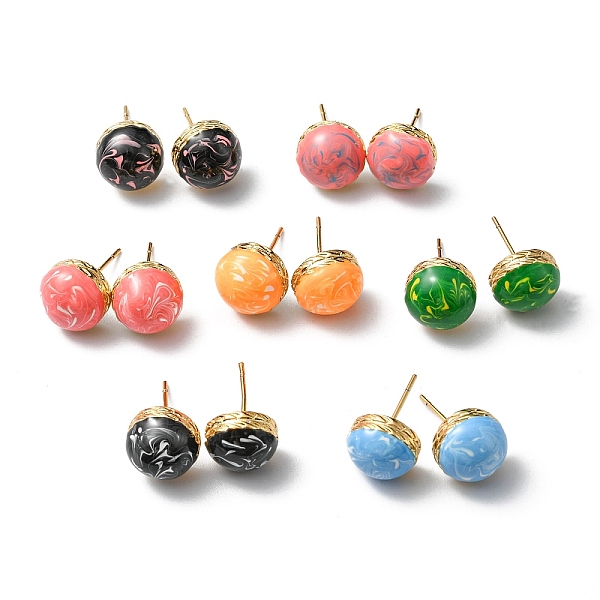 PandaHall Enamel Half Round Stud Earrings, Real 18K Gold Plated Brass Jewelry, Cadmium Free & Lead Free, Mixed Color, 10.5x6mm Brass Half..., Multicolor
PandaHall Enamel Half Round Stud Earrings, Real 18K Gold Plated Brass Jewelry, Cadmium Free & Lead Free, Mixed Color, 10.5x6mm Brass Half..., Multicolor