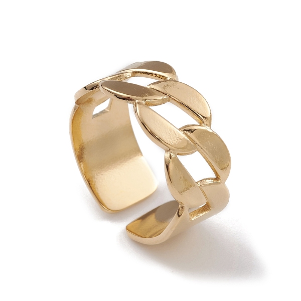 PandaHall Ion Plating(IP) 304 Stainless Steel Curb Chains Shape Open Cuff Rings for Women, Real 14K Gold Plated, Inner Diameter: 17.8mm 304...
PandaHall Ion Plating(IP) 304 Stainless Steel Curb Chains Shape Open Cuff Rings for Women, Real 14K Gold Plated, Inner Diameter: 17.8mm 304...