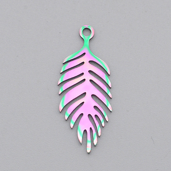 PandaHall Ion Plating(IP) 201 Stainless Steel Pendants, Laser Cut, Leaf, Rainbow Color, 25x10x1mm, Hole: 1.6mm 201 Stainless Steel Leaf
PandaHall Ion Plating(IP) 201 Stainless Steel Pendants, Laser Cut, Leaf, Rainbow Color, 25x10x1mm, Hole: 1.6mm 201 Stainless Steel Leaf