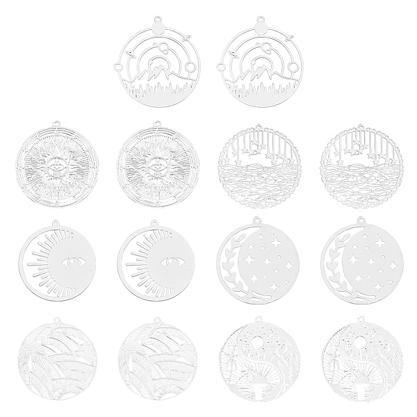 PandaHall DICOSMETIC 42Pcs 7 Style 201 Stainless Steel Filigree Pendants, Etched Metal Embellishments, Flat Round, Stainless Steel Color...
PandaHall DICOSMETIC 42Pcs 7 Style 201 Stainless Steel Filigree Pendants, Etched Metal Embellishments, Flat Round, Stainless Steel Color...
