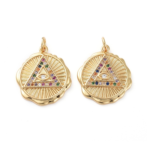 PandaHall Golden Plated Brass Micro Pave Cubic Zirconia Pendants, with Jump Rings, Long-Lasting Plated, Flat Round with Evil Eye, Colorful...
PandaHall Golden Plated Brass Micro Pave Cubic Zirconia Pendants, with Jump Rings, Long-Lasting Plated, Flat Round with Evil Eye, Colorful...