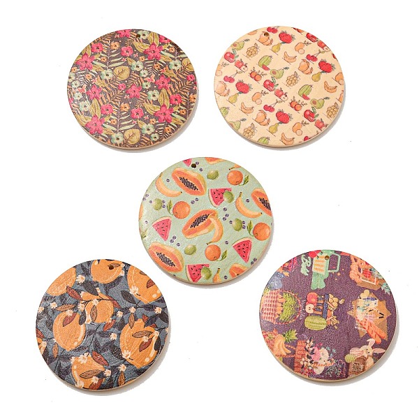 PandaHall Printed Wood Pendants, Flat Round, Mixed Pattern, Mixed Color, 50x5mm, Hole: 1.6mm Wood Flat Round Multicolor
PandaHall Printed Wood Pendants, Flat Round, Mixed Pattern, Mixed Color, 50x5mm, Hole: 1.6mm Wood Flat Round Multicolor