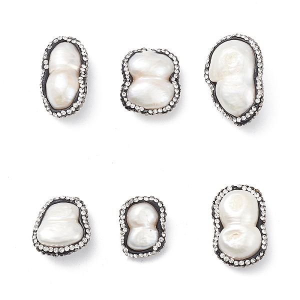 PandaHall Natural Pearl Nuggets Beads, with Polymer Clay Rhinestone, Floral White, 19~30x14.5~22x9~13.5mm, Hole: 0.6mm Pearl Nuggets Clear
PandaHall Natural Pearl Nuggets Beads, with Polymer Clay Rhinestone, Floral White, 19~30x14.5~22x9~13.5mm, Hole: 0.6mm Pearl Nuggets Clear
