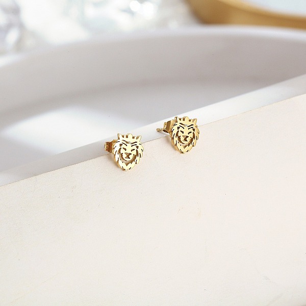 PandaHall 304 Stainless Steel Stud Earrings for Women, Lion Head, Golden, 8x7mm Stainless Steel Lion
PandaHall 304 Stainless Steel Stud Earrings for Women, Lion Head, Golden, 8x7mm Stainless Steel Lion