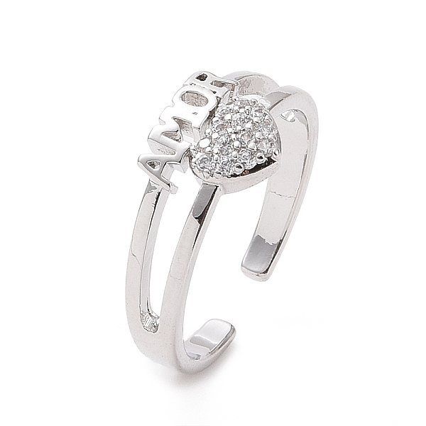 PandaHall Clear Cubic Zirconia Heart with Word Amor Open Cuff Ring, Brass Jewelry for Valentine's Day, Platinum, Inner Diameter: 18.2mm...
PandaHall Clear Cubic Zirconia Heart with Word Amor Open Cuff Ring, Brass Jewelry for Valentine's Day, Platinum, Inner Diameter: 18.2mm...
