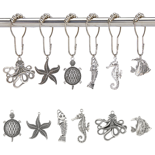 PandaHall SUPERFINDINGS 12Pcs Iron Shower Curtain Rings for Bathroom, with 12Pcs Ocean Theme Tibetan Style Alloy Big Pendant, Starfish &...
PandaHall SUPERFINDINGS 12Pcs Iron Shower Curtain Rings for Bathroom, with 12Pcs Ocean Theme Tibetan Style Alloy Big Pendant, Starfish &...