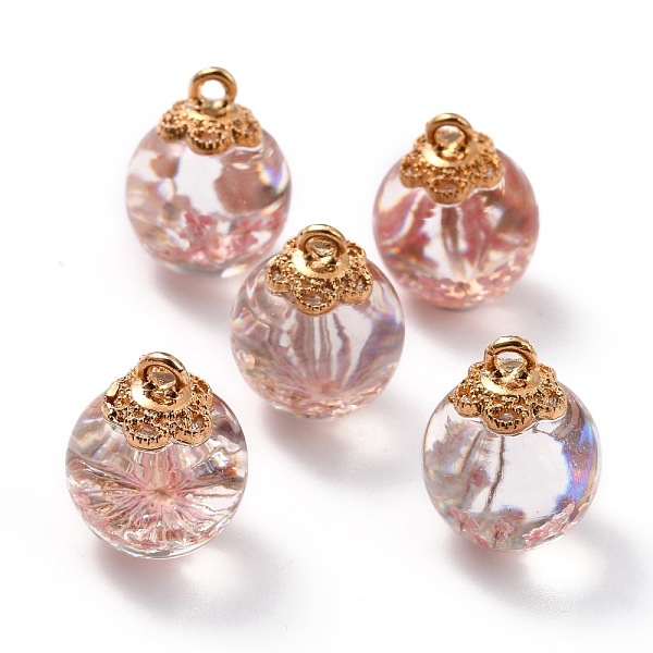 PandaHall Glass Dried Flower Big Pendants, with Alloy Findings, Round, Light Gold, Pink, 21x16mm, Hole: 2mm Alloy+Glass Round Pink
PandaHall Glass Dried Flower Big Pendants, with Alloy Findings, Round, Light Gold, Pink, 21x16mm, Hole: 2mm Alloy+Glass Round Pink