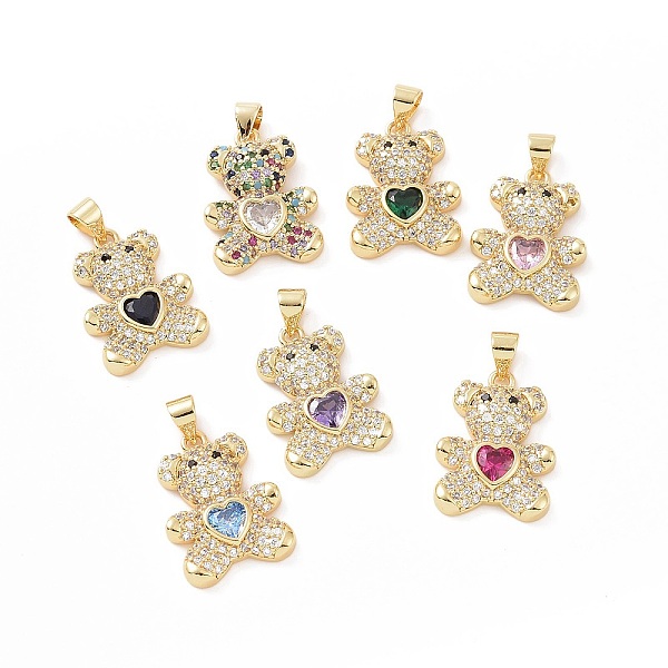PandaHall Brass Micro Pave Cubic Zirconia Pendants, with Glass, Bear with Heart Charm, Golden, Mixed Color, 20.5x15x5mm, Hole: 5.5x3.5mm..., Multicolor
PandaHall Brass Micro Pave Cubic Zirconia Pendants, with Glass, Bear with Heart Charm, Golden, Mixed Color, 20.5x15x5mm, Hole: 5.5x3.5mm..., Multicolor