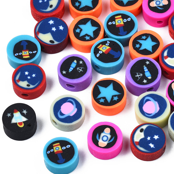 PandaHall Handmade Polymer Clay Beads, Flat Round with Space Theme Pattern, Mixed Color, 9~10x4~4.5mm, Hole: 1.6mm Polymer Clay Flat Round..., Multicolor
PandaHall Handmade Polymer Clay Beads, Flat Round with Space Theme Pattern, Mixed Color, 9~10x4~4.5mm, Hole: 1.6mm Polymer Clay Flat Round..., Multicolor