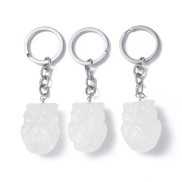 PandaHall Natural Quartz Crystal Pendant Keychains, with Iron Keychain Findings, Owl, 8cm Quartz Crystal Owl
PandaHall Natural Quartz Crystal Pendant Keychains, with Iron Keychain Findings, Owl, 8cm Quartz Crystal Owl