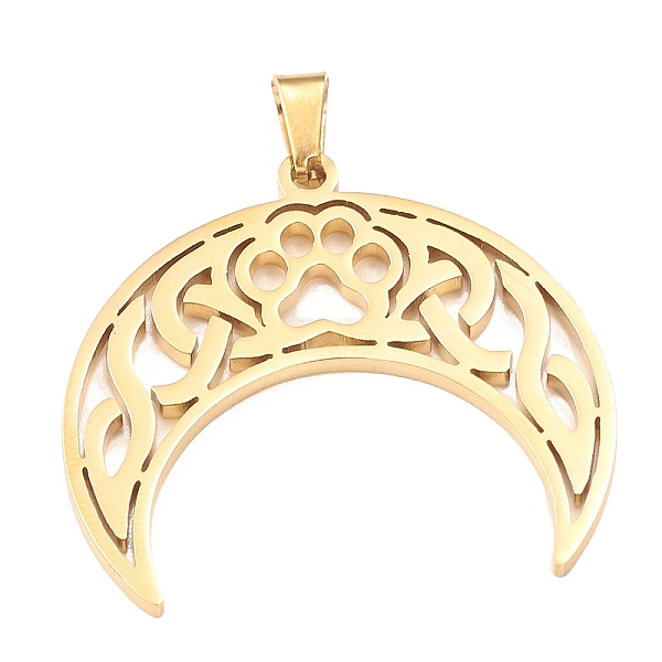 PandaHall 304 Stainless Steel Hollow Pendants, Double Horn/Crescent Moon with Cat Paw Print Charm, Golden, 28x30x1.5mm, Hole: 4.5x3mm 304...
PandaHall 304 Stainless Steel Hollow Pendants, Double Horn/Crescent Moon with Cat Paw Print Charm, Golden, 28x30x1.5mm, Hole: 4.5x3mm 304...