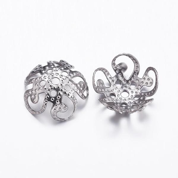 PandaHall 304 Stainless Steel Beads Caps, 5-Petal, Stainless Steel Color, 10x4mm, Hole: 1mm 304 Stainless Steel
PandaHall 304 Stainless Steel Beads Caps, 5-Petal, Stainless Steel Color, 10x4mm, Hole: 1mm 304 Stainless Steel