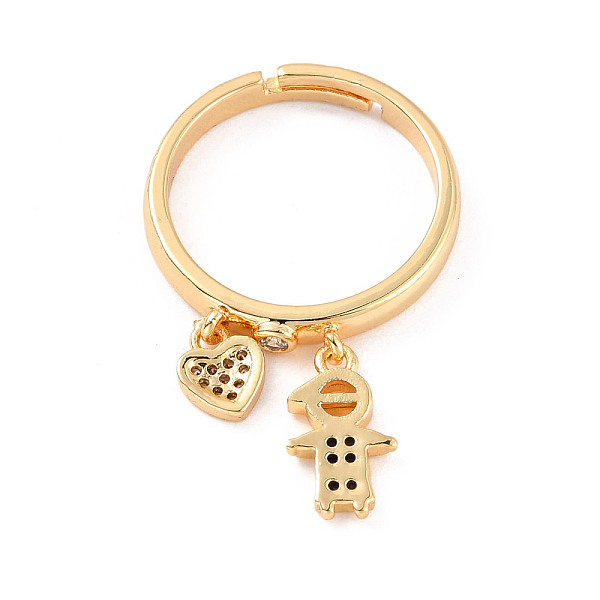 PandaHall Boy and Heart Cubic Zirconia Charm Adjustable Ring, Brass Jewelry for Women, Cadmium Free & Lead Free, Real 18K Gold Plated, US...
PandaHall Boy and Heart Cubic Zirconia Charm Adjustable Ring, Brass Jewelry for Women, Cadmium Free & Lead Free, Real 18K Gold Plated, US...