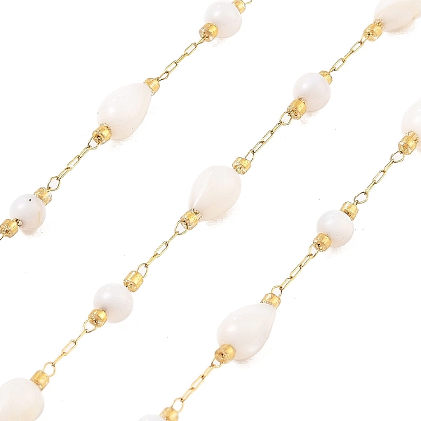 PandaHall Ion Plating(IP) 304 Stainless Steel Paperclip Chains, Soldered, with Shell Beads, Teardrop, Real 18K Gold Plated, 8x5mm, about...
PandaHall Ion Plating(IP) 304 Stainless Steel Paperclip Chains, Soldered, with Shell Beads, Teardrop, Real 18K Gold Plated, 8x5mm, about...
