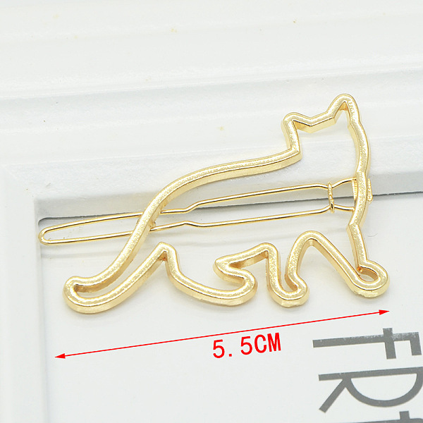 PandaHall Alloy Geometric Hair Barrettes, Frog Buckle Hairpin for Women, Girls, Cat, Golden, 55mm Alloy
PandaHall Alloy Geometric Hair Barrettes, Frog Buckle Hairpin for Women, Girls, Cat, Golden, 55mm Alloy