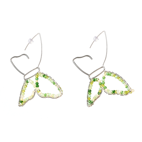 PandaHall Butterfly Glass Beads Dangle Earrings for Girl Women, Brass Wire Wrapped Earrings, Platinum, Light Green, 72x78x3mm, Pin: 0.8mm...
PandaHall Butterfly Glass Beads Dangle Earrings for Girl Women, Brass Wire Wrapped Earrings, Platinum, Light Green, 72x78x3mm, Pin: 0.8mm...