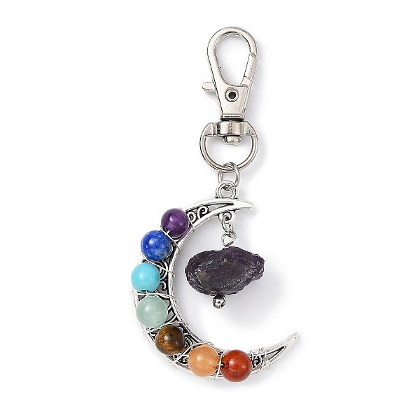 PandaHall Wire Wrapped Chakra Synthetic & Natural Mixed Stone & Alloy Moon Pendant Decorations, with Swivel Lobster Claw Clasps, 72mm...
PandaHall Wire Wrapped Chakra Synthetic & Natural Mixed Stone & Alloy Moon Pendant Decorations, with Swivel Lobster Claw Clasps, 72mm...