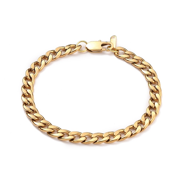 PandaHall Men's 304 Stainless Steel Cuban Link Chain Bracelets, with Lobster Claw Clasps, Golden, 8-7/8 inch(22.5cm), 7mm Stainless Steel
PandaHall Men's 304 Stainless Steel Cuban Link Chain Bracelets, with Lobster Claw Clasps, Golden, 8-7/8 inch(22.5cm), 7mm Stainless Steel