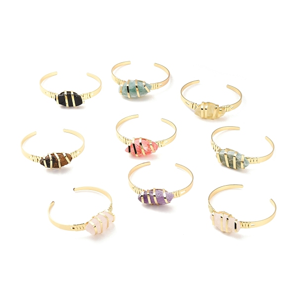 PandaHall Gemstone Horse Eye Beaded Cuff Bangle, Wire Wrapped Open Bangle for Women, Cadmium Free & Lead Free, Golden, Inner Diameter: 2-1/2...
PandaHall Gemstone Horse Eye Beaded Cuff Bangle, Wire Wrapped Open Bangle for Women, Cadmium Free & Lead Free, Golden, Inner Diameter: 2-1/2...