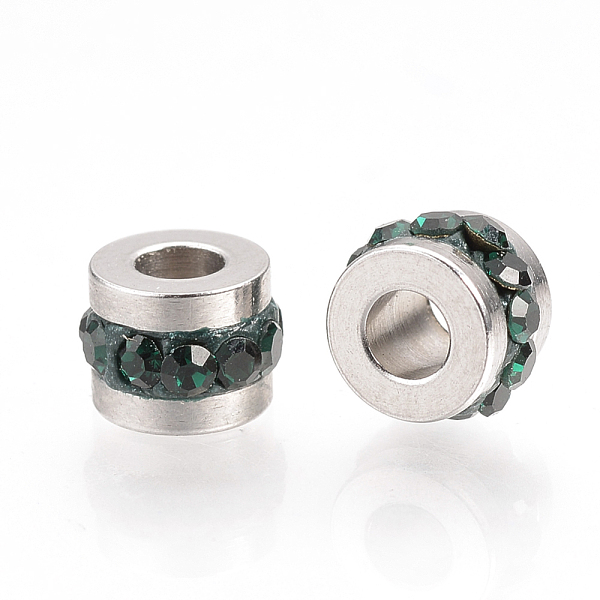 PandaHall 201 Stainless Steel Rhinestone Beads, Column, Emerald, 7x5mm, Hole: 3mm Stainless Steel+Rhinestone Column Green
PandaHall 201 Stainless Steel Rhinestone Beads, Column, Emerald, 7x5mm, Hole: 3mm Stainless Steel+Rhinestone Column Green