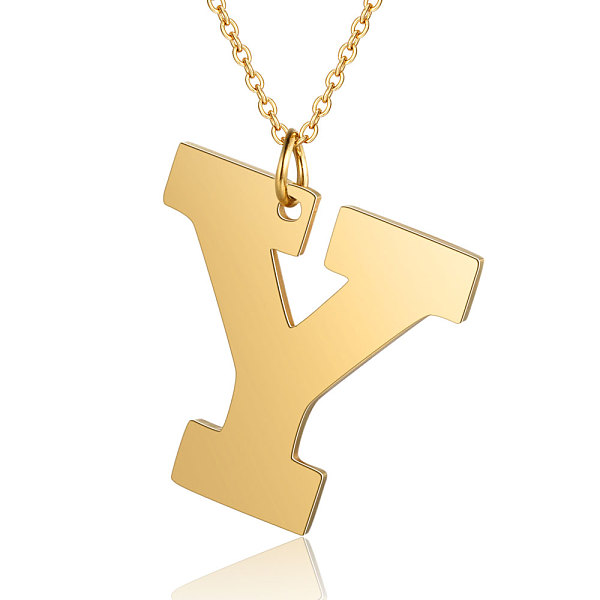 PandaHall 201 Stainless Steel Initial Pendants Necklaces, with Cable Chains, Letter, Letter.Y, 17.7 inch(45cm)x1.5mm, letter: 29.5x30x1.5mm...
PandaHall 201 Stainless Steel Initial Pendants Necklaces, with Cable Chains, Letter, Letter.Y, 17.7 inch(45cm)x1.5mm, letter: 29.5x30x1.5mm...
