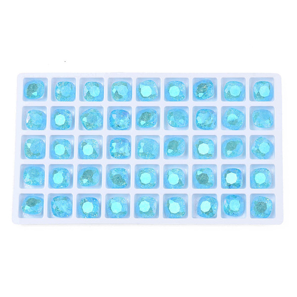 PandaHall Glass Rhinestone Cabochons, Nail Art Decoration Accessories, Faceted, Square, Deep Sky Blue, 10x10x5mm Glass Square
PandaHall Glass Rhinestone Cabochons, Nail Art Decoration Accessories, Faceted, Square, Deep Sky Blue, 10x10x5mm Glass Square