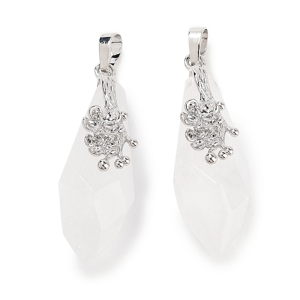 PandaHall Natural Quartz Crystal Rock Crystal Faceted Teardrop Pendants, Rack Plating Platinum Tone Brass Flower Charms, Cadmium Free & Lead...
PandaHall Natural Quartz Crystal Rock Crystal Faceted Teardrop Pendants, Rack Plating Platinum Tone Brass Flower Charms, Cadmium Free & Lead...