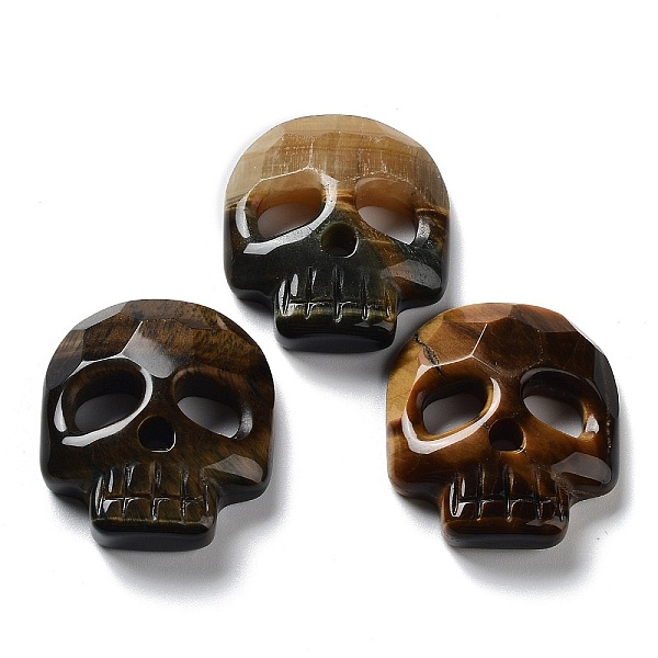 PandaHall Natural Tiger Eye Pendants, Halloween Skull Charms, Faceted, 32~32.5x28~28.5x7.5~8.5mm, Hole: 1.2mm Tiger Eye Skull
PandaHall Natural Tiger Eye Pendants, Halloween Skull Charms, Faceted, 32~32.5x28~28.5x7.5~8.5mm, Hole: 1.2mm Tiger Eye Skull
