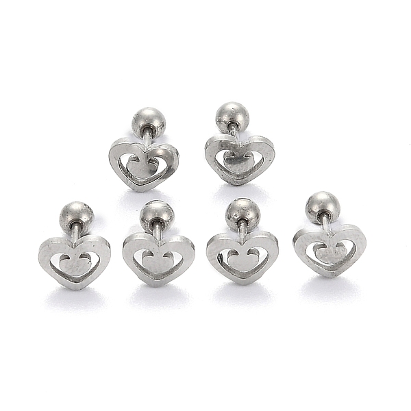 PandaHall 201 Stainless Steel Barbell Cartilage Earrings, Screw Back Earrings, with 304 Stainless Steel Pins, Heart, Stainless Steel Color...
PandaHall 201 Stainless Steel Barbell Cartilage Earrings, Screw Back Earrings, with 304 Stainless Steel Pins, Heart, Stainless Steel Color...