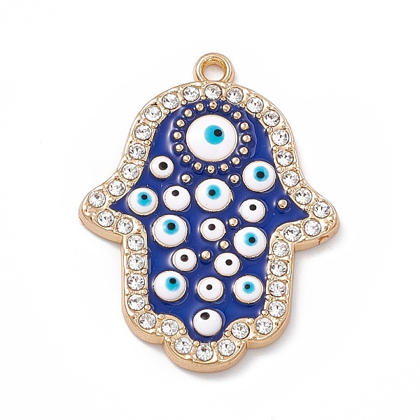 PandaHall Alloy Enamel Pendants, with Crystal Rhinestone, Blue Hamsa Hand with Evil Eye Charm, Light Gold, 34x26x2mm, Hole: 1.8mm Alloy...
PandaHall Alloy Enamel Pendants, with Crystal Rhinestone, Blue Hamsa Hand with Evil Eye Charm, Light Gold, 34x26x2mm, Hole: 1.8mm Alloy...