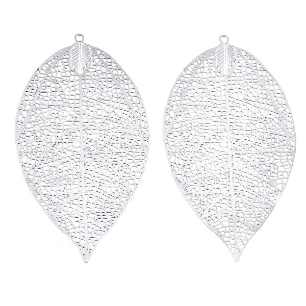 PandaHall 304 Stainless Steel Filigree Big Pendants, Etched Metal Embellishments, Leaf, Stainless Steel Color, 60x33x0.3mm, Hole: 1.6mm 304...
PandaHall 304 Stainless Steel Filigree Big Pendants, Etched Metal Embellishments, Leaf, Stainless Steel Color, 60x33x0.3mm, Hole: 1.6mm 304...