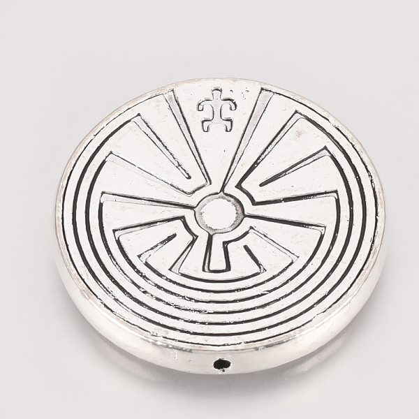 PandaHall Tibetan Style Alloy Beads, Flat Round with Labyrinth, Cadmium Free & Nickel Free & Lead Free, Antique Silver, 27x4mm, Hole: 1mm...
PandaHall Tibetan Style Alloy Beads, Flat Round with Labyrinth, Cadmium Free & Nickel Free & Lead Free, Antique Silver, 27x4mm, Hole: 1mm...