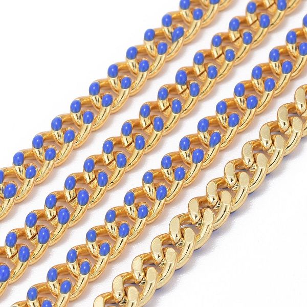 PandaHall Two Tone Handmade Brass Curb Chains, with Enamel and Spool, Unwelded, Long-Lasting Plated, Real 18K Gold Plated, Royal Blue...
PandaHall Two Tone Handmade Brass Curb Chains, with Enamel and Spool, Unwelded, Long-Lasting Plated, Real 18K Gold Plated, Royal Blue...