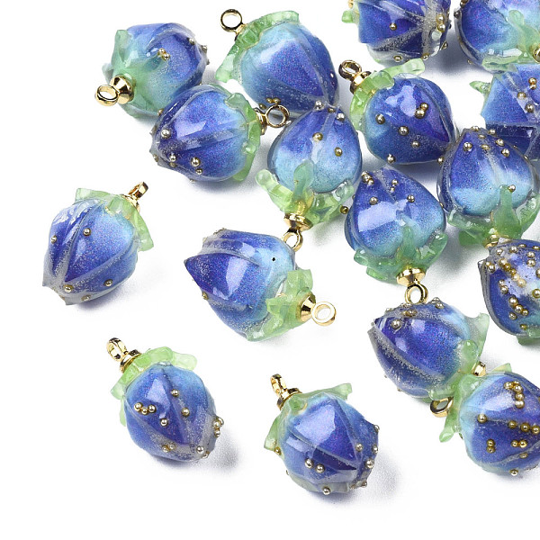 PandaHall Handmade Epoxy Resin Flower Pendants, with Brass Peg Bails and Glass Micro Beads, Bud, Golden, Medium Purple, 14~15x9~10x9~10mm..., Blue
PandaHall Handmade Epoxy Resin Flower Pendants, with Brass Peg Bails and Glass Micro Beads, Bud, Golden, Medium Purple, 14~15x9~10x9~10mm..., Blue