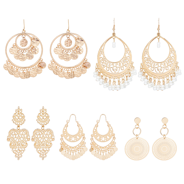 PandaHall ANATTASOUL 5 Pairs 5 Style Alloy Flat Round & Teardrop Filligree Chandelier Earrings, Glass Seed Beaded Long Drop Earrings for...
PandaHall ANATTASOUL 5 Pairs 5 Style Alloy Flat Round & Teardrop Filligree Chandelier Earrings, Glass Seed Beaded Long Drop Earrings for...