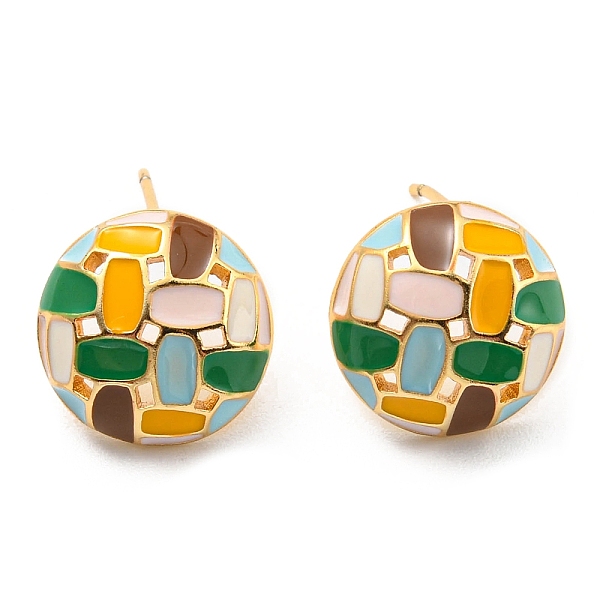PandaHall Real 18K Gold Plated Brass Flat Round Stud Earrings with Enamel, Cadmium Free & Lead Free, Long-Lasting Plated, Colorful, 13mm...
PandaHall Real 18K Gold Plated Brass Flat Round Stud Earrings with Enamel, Cadmium Free & Lead Free, Long-Lasting Plated, Colorful, 13mm...