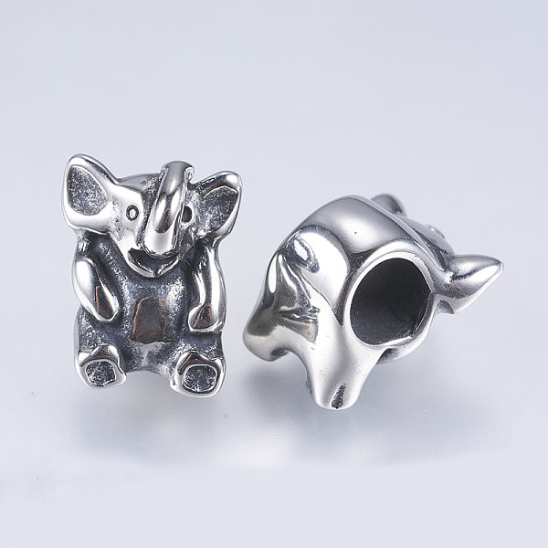 PandaHall 304 Stainless Steel Beads, Large Hole Beads, Elephant, Antique Silver, 15x11.5x11mm, Hole: 6mm 304 Stainless Steel Elephant
PandaHall 304 Stainless Steel Beads, Large Hole Beads, Elephant, Antique Silver, 15x11.5x11mm, Hole: 6mm 304 Stainless Steel Elephant