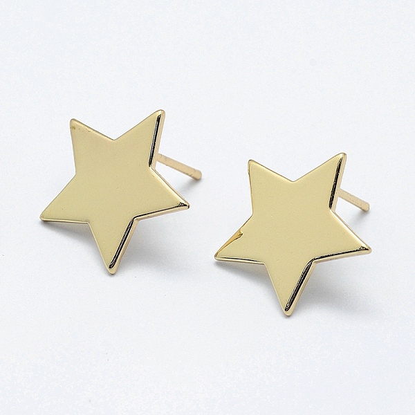 PandaHall Brass Stud Earring Findings, with Loop and Flat Plate, Long-Lasting Plated, Real 18K Gold Plated, Nickel Free, Star, 16.5x17x1mm...
PandaHall Brass Stud Earring Findings, with Loop and Flat Plate, Long-Lasting Plated, Real 18K Gold Plated, Nickel Free, Star, 16.5x17x1mm...