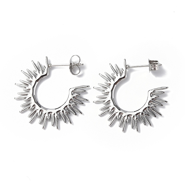 PandaHall 304 Stainless Steel Sun Stud Earrings, Half Hoop Earrings for Women, Stainless Steel Color, 1.5x24.5mm, Pin: 0.8mm 304 Stainless...
PandaHall 304 Stainless Steel Sun Stud Earrings, Half Hoop Earrings for Women, Stainless Steel Color, 1.5x24.5mm, Pin: 0.8mm 304 Stainless...