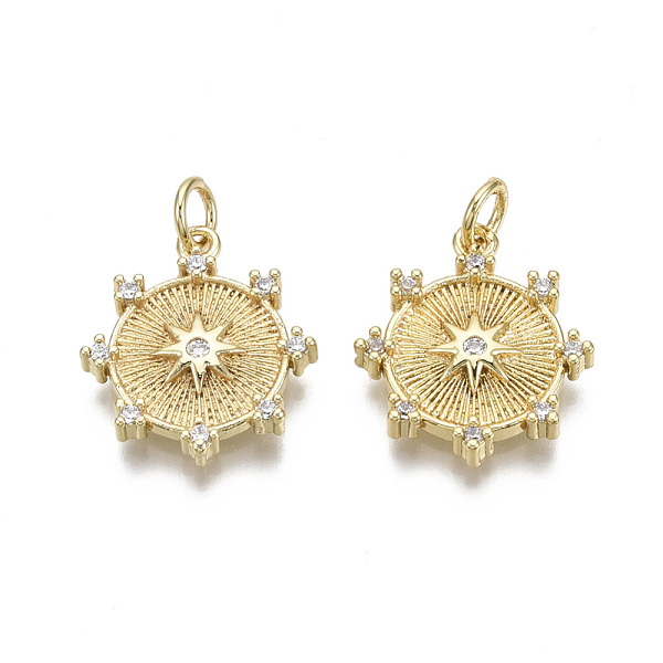 PandaHall Brass Micro Pave Clear Cubic Zirconia Pendants, with Jump Ring, Nickel Free, Flower, Real 18K Gold Plated, 18.5x16x3mm, Hole: 3mm...
PandaHall Brass Micro Pave Clear Cubic Zirconia Pendants, with Jump Ring, Nickel Free, Flower, Real 18K Gold Plated, 18.5x16x3mm, Hole: 3mm...