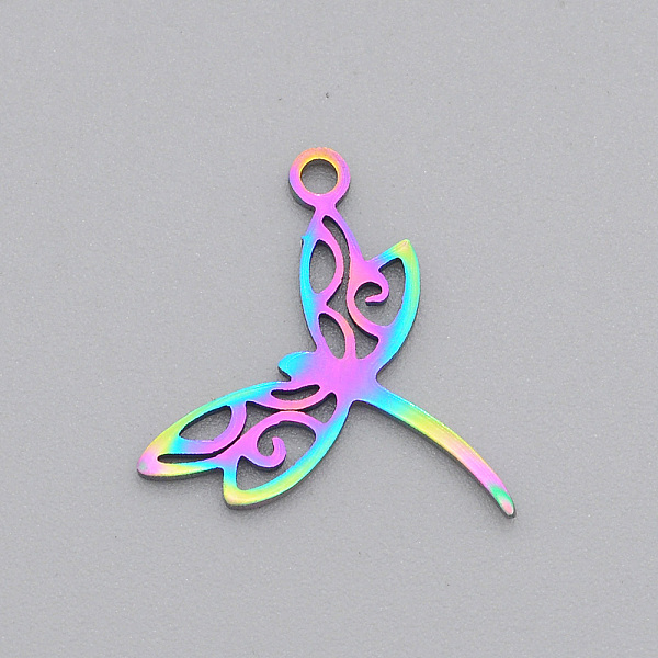 PandaHall Ion Plating(IP) 201 Stainless Steel Pendants, Laser Cut, Dragonfly, Rainbow Color, 15x17.5x1mm, Hole: 1.4mm 201 Stainless Steel...
PandaHall Ion Plating(IP) 201 Stainless Steel Pendants, Laser Cut, Dragonfly, Rainbow Color, 15x17.5x1mm, Hole: 1.4mm 201 Stainless Steel...