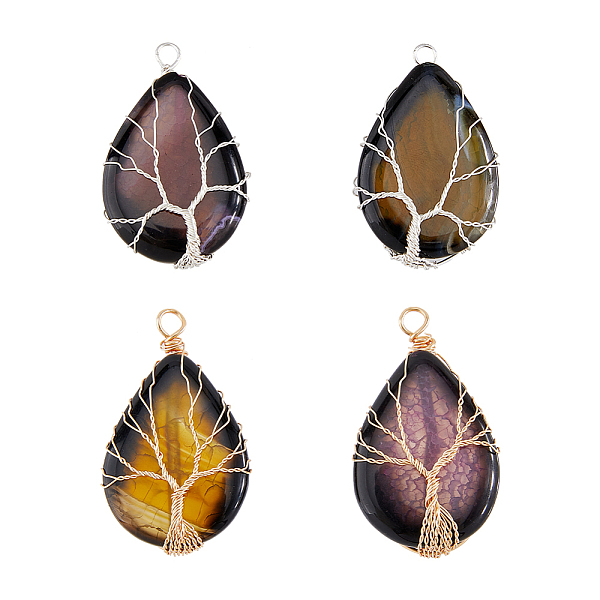 PandaHall SUPERFINDINGS 4Pcs 4 Colors Natural Crackle Agate Pendants, Dyed, with Eco-Friendly Copper Wire Wrapped, Teardrop with Tree Charm...
PandaHall SUPERFINDINGS 4Pcs 4 Colors Natural Crackle Agate Pendants, Dyed, with Eco-Friendly Copper Wire Wrapped, Teardrop with Tree Charm...