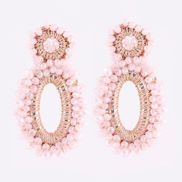 PandaHall Rhinestone Braided Ear Studs for Women, Oval, Bohemian Style, Misty Rose, 70x43mm Rhinestone
PandaHall Rhinestone Braided Ear Studs for Women, Oval, Bohemian Style, Misty Rose, 70x43mm Rhinestone