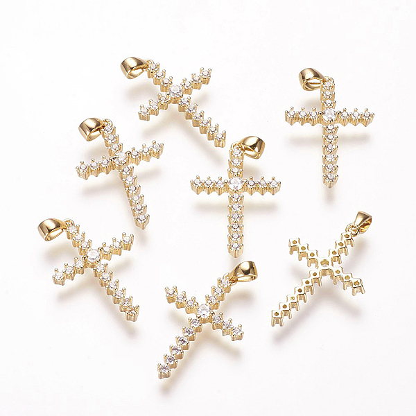 PandaHall Brass Micro Pave Cubic Zirconia Pendants, Cadmium Free & Nickel Free & Lead Free, Cross, Real 18K Gold Plated, 22.5x15x3mm, Hole...
PandaHall Brass Micro Pave Cubic Zirconia Pendants, Cadmium Free & Nickel Free & Lead Free, Cross, Real 18K Gold Plated, 22.5x15x3mm, Hole...