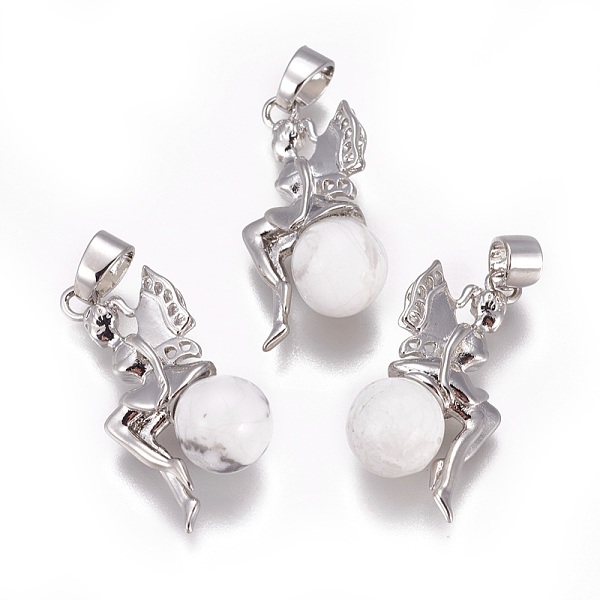 PandaHall Natural Howlite Pendants, with Platinum Tone Brass Findings, Fairy, 25~26x12~13x8mm, Hole: 3.5x5.5mm Howlite Angel & Fairy
PandaHall Natural Howlite Pendants, with Platinum Tone Brass Findings, Fairy, 25~26x12~13x8mm, Hole: 3.5x5.5mm Howlite Angel & Fairy
