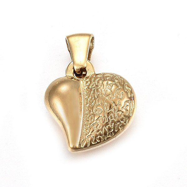 PandaHall 304 Stainless Steel Charms, Puffed Heart, Golden, 14.5x14x6mm, Hole: 4x2.5mm 304 Stainless Steel Heart
PandaHall 304 Stainless Steel Charms, Puffed Heart, Golden, 14.5x14x6mm, Hole: 4x2.5mm 304 Stainless Steel Heart